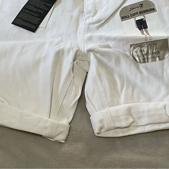 Seven7 by Seven Womens White Denim jeans shorts, NWT, rolled cuffed, size 4 - Picture 11 of 14